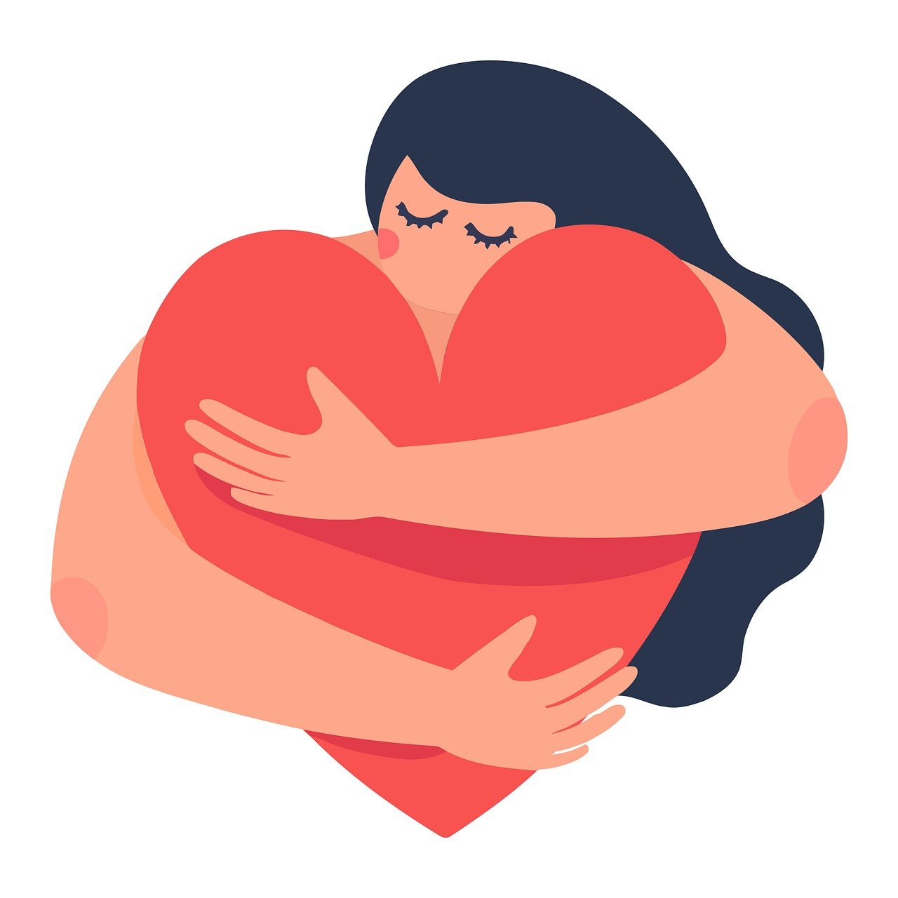 self-love, hugging, heart, self-care, body positivity, woman, caring, loving, supporting, calm expression, emotional health, inner peace, hugging herself, well-being, happiness, positive vibes, serenity, mental health, inner strength, empowerment, peaceful, self-compassion, self-acceptance, self-esteem, ai generated