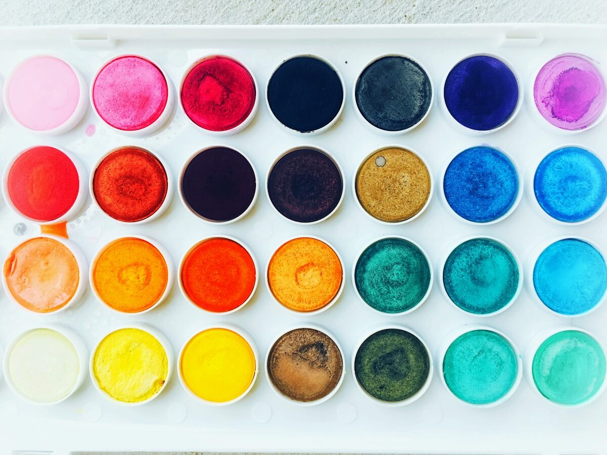 multicolored pastel paints lot